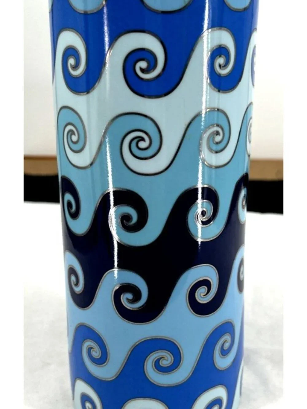 Jonathan Adler Carnaby Waves Modern Porcelain Cylinder Vase 9